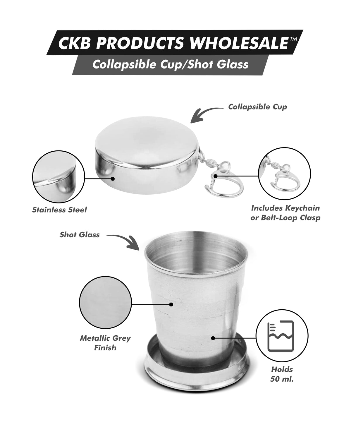 Stainless Steel Collapsible Cup by Lime Sycamore