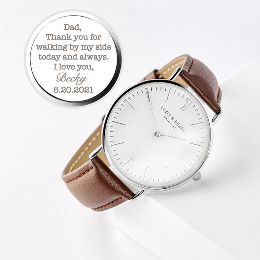 Personalized Mens Watch, Engraved Watch Gift for Boyfriend Husband by Green Millie