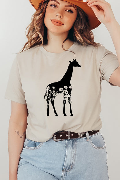 Floral Giraffe T-shirt by Agate