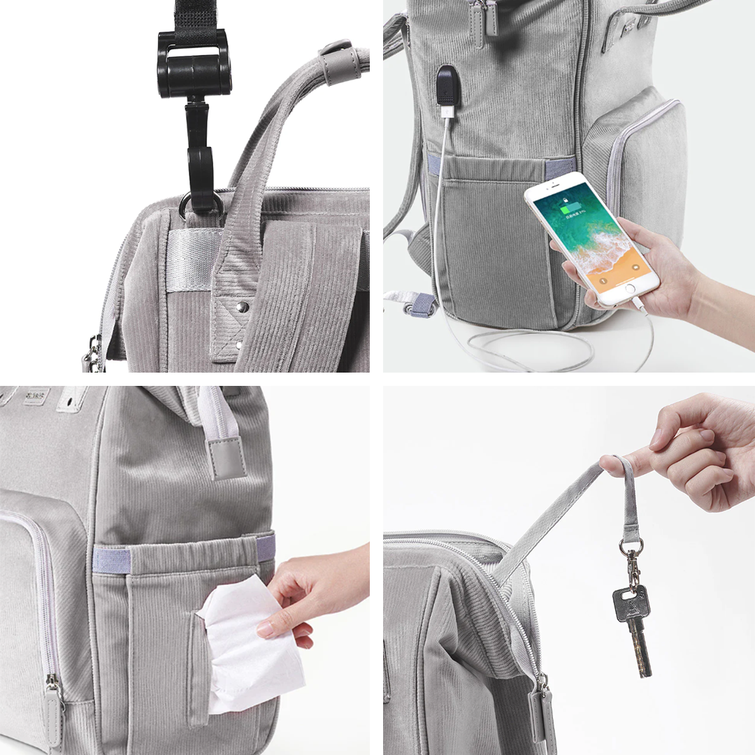 Luxurious Velvet Diaper Backpack by Maroon Chronos