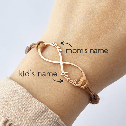 Mom Bracelet With Kids Names, Infinity Bracelet With Names,Mom Jewelry by Green Millie