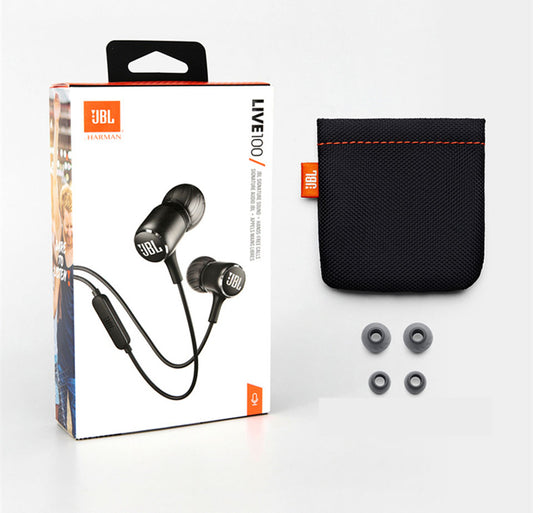 JBL LIVE100 3.5mm Wired Earphones Stereo Sound Line Control by Teal Simba
