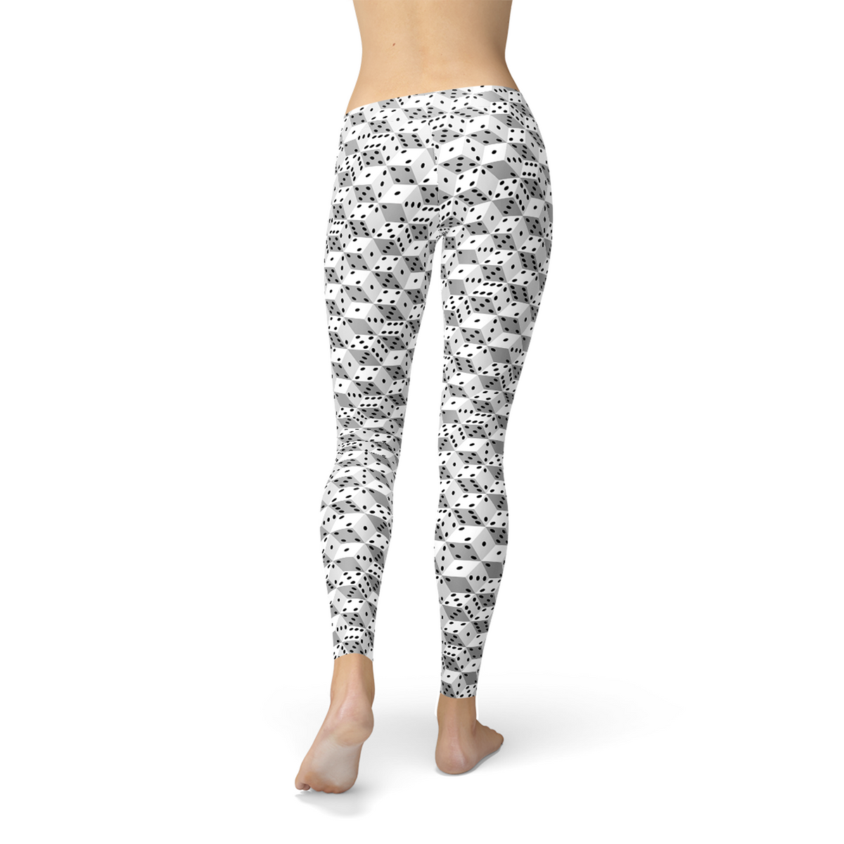 Womens Black and White Dice Leggings by Maroon Sooty