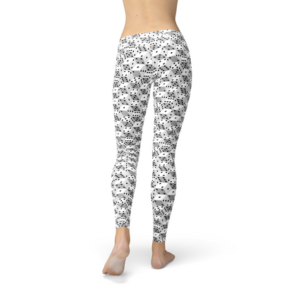Womens Black and White Dice Leggings by Maroon Sooty