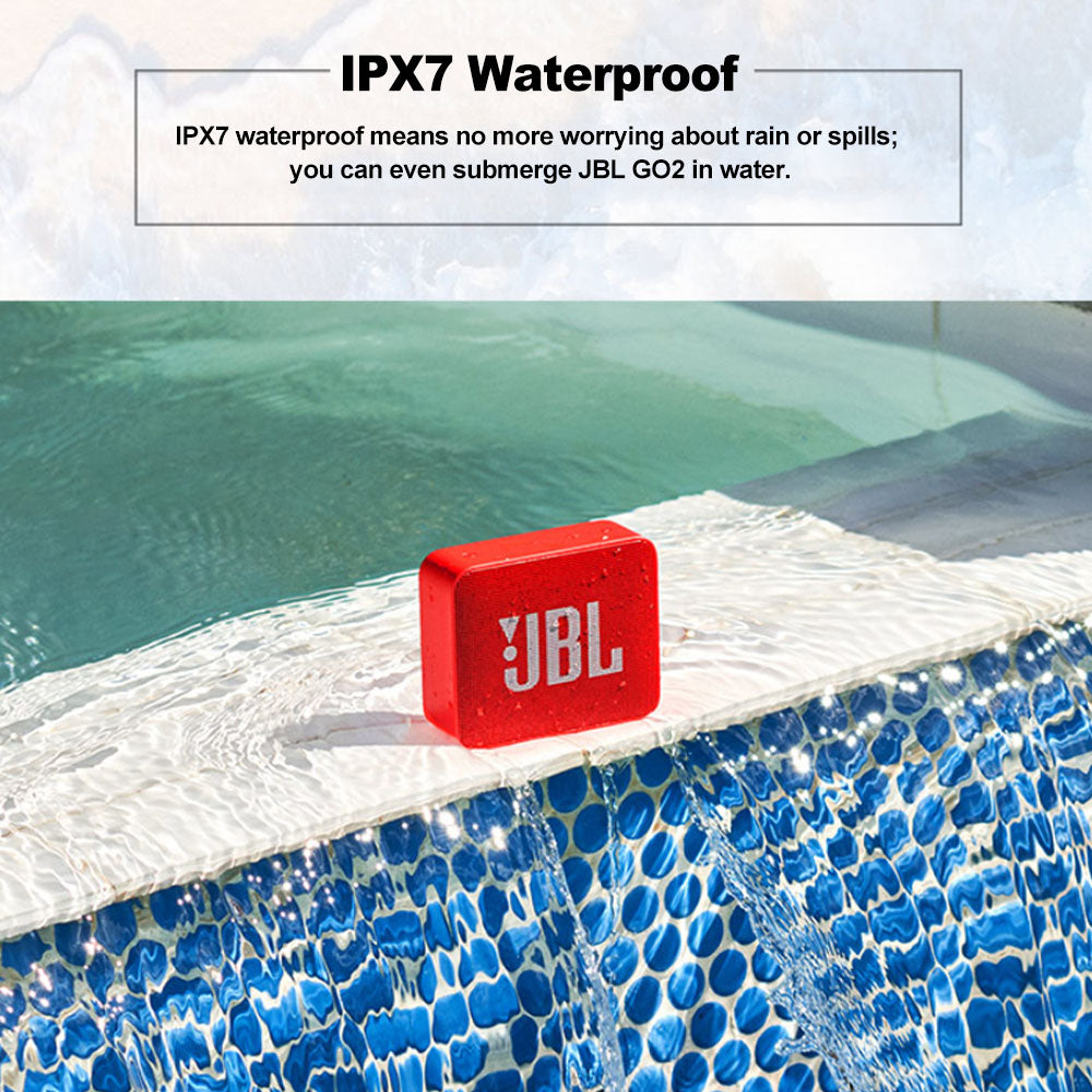 JBL GO 2 Wireless Bluetooth Speaker IPX7 Waterproof With Mic by Teal Simba