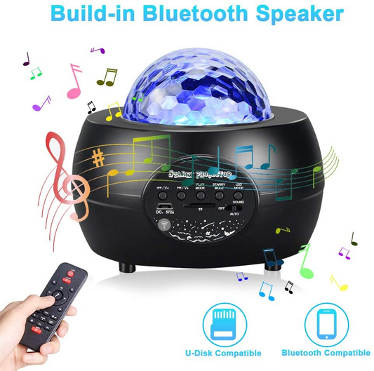LED Night Light Starry Sky Projector with Bluetooth Wireless Speaker by Teal Simba
