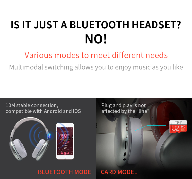 Wireless Bluetooth stereo headphones by Teal Simba, view 4
