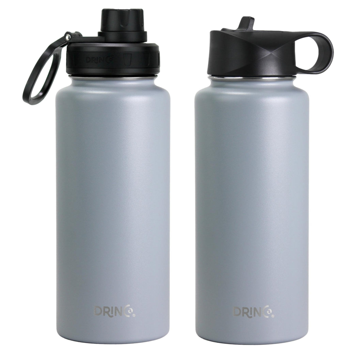 DRINCO® 32oz Stainless Steel Water Bottle - Asphalt Gray by Orchid Lavender