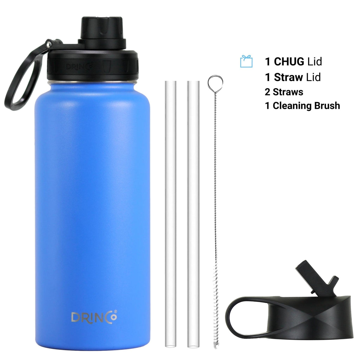 DRINCO® 32oz Stainless Steel Water Bottle - Royal Blue by Orchid Lavender