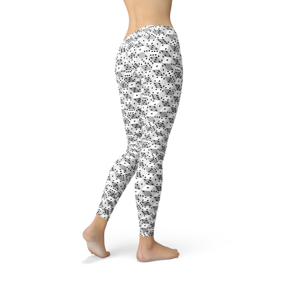 Womens Black and White Dice Leggings by Maroon Sooty