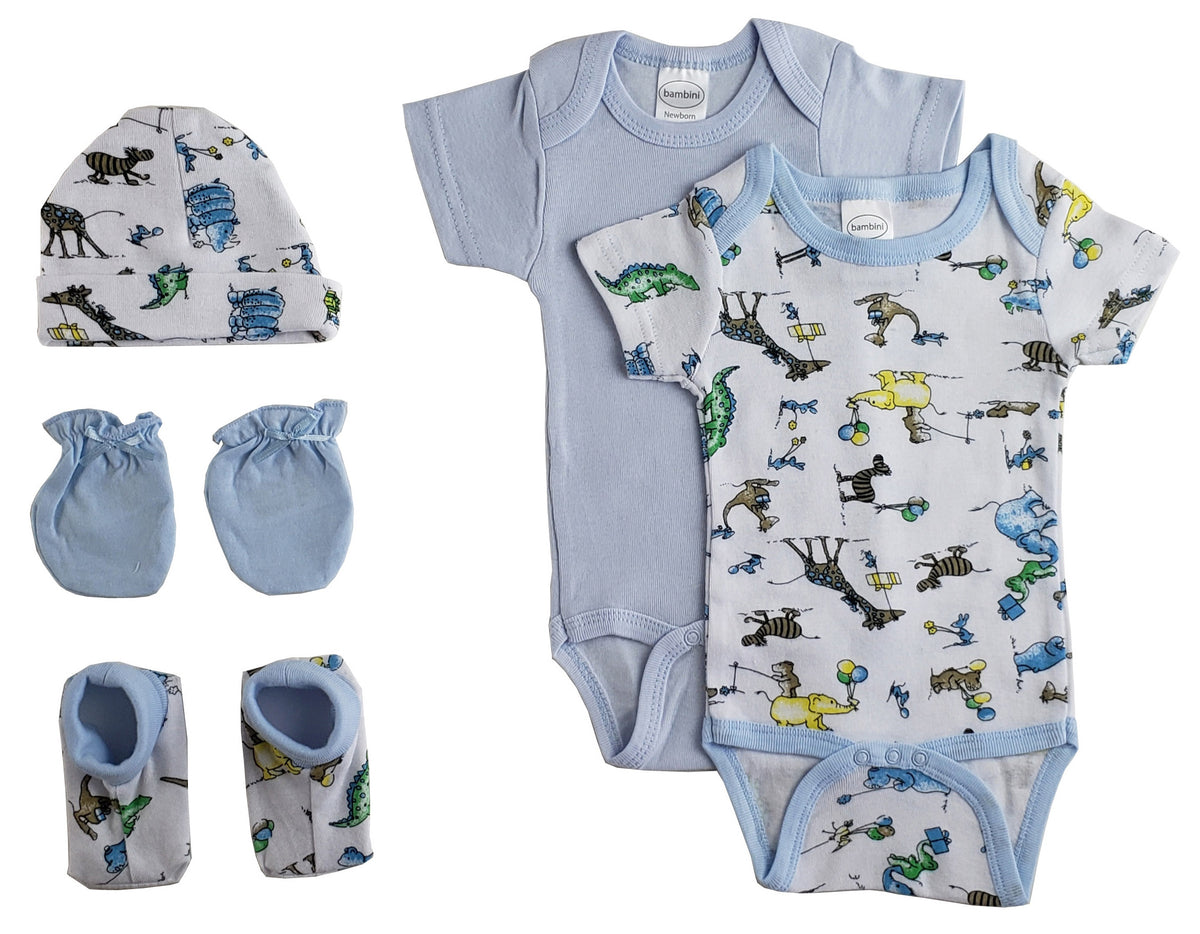 Newborn Baby Boys 5 Pc Layette Baby Shower Gift by Emerald Clover