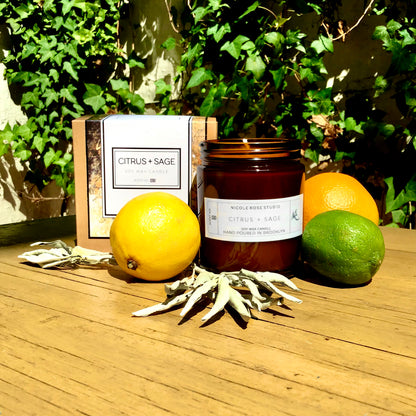 Citrus + Sage Soy Wax Candle by Indigo Poseidon