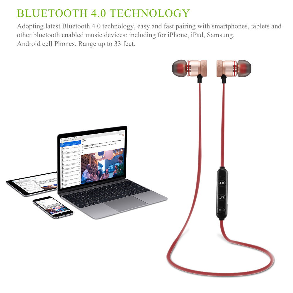 Wireless Bluetooth 4.0 Headset Sports Earphones by Teal Simba