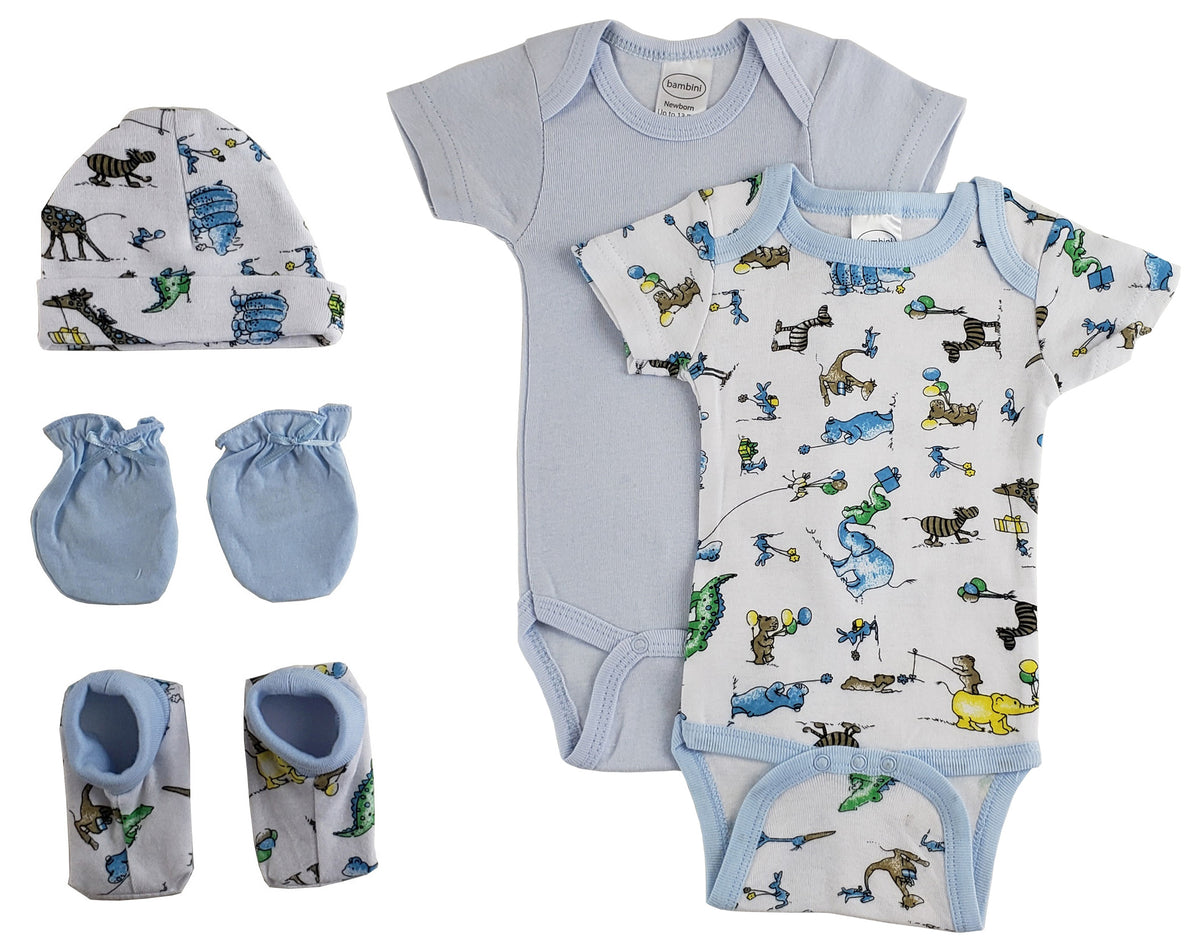 Newborn Baby Boys 5 Pc Layette Baby Shower Gift by Emerald Clover