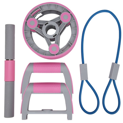 Multifunctional Abdominal Wheel Pull Strap Gym Fitness Training Set by Copper Hecuba