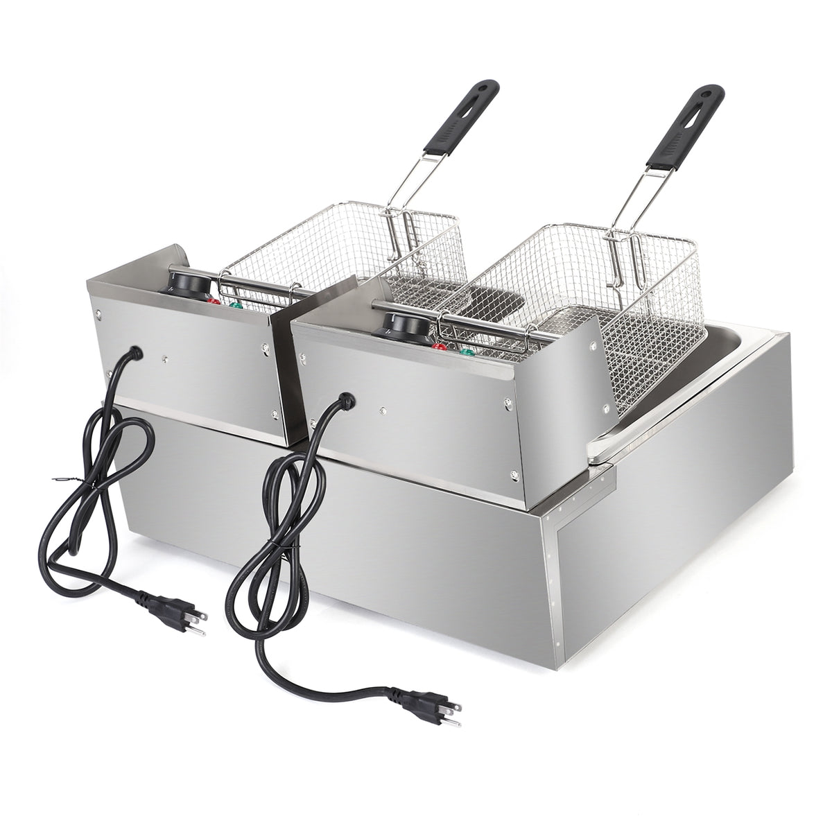12L stainless steel double electric deep fryer, ZOKOP, view 3