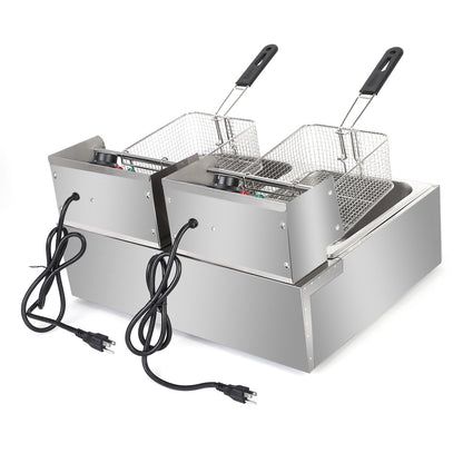 12L stainless steel double electric deep fryer, ZOKOP, view 3