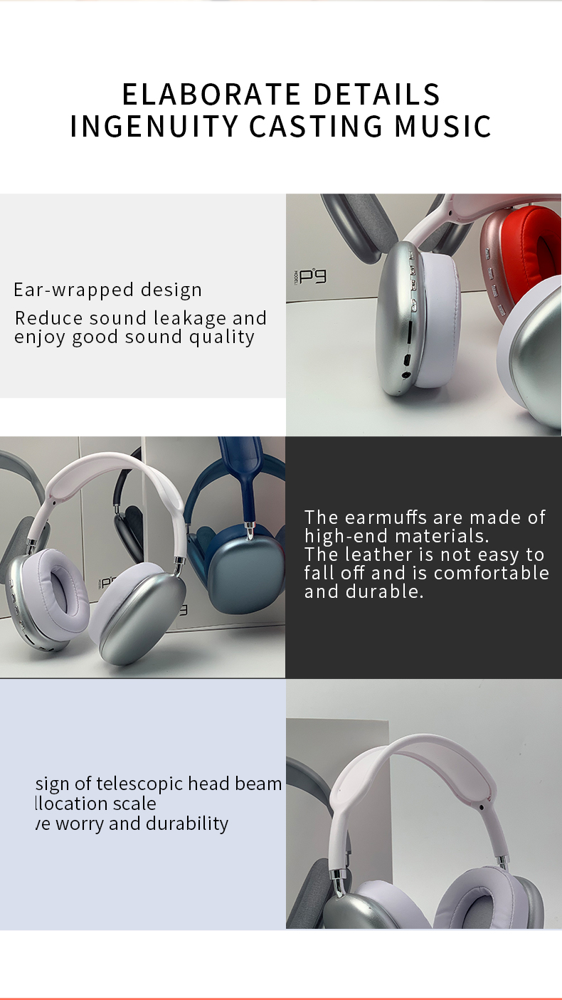 Wireless Bluetooth stereo headphones by Teal Simba, view 2