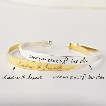 Handwritten Cuff Bracelet by Green Millie