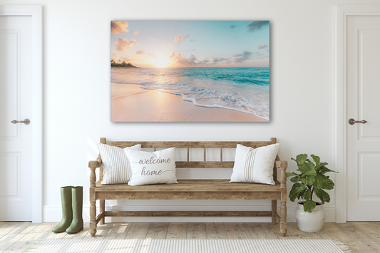 Glass Wall Art -Sea & Waves (18x28 inches - 46x72cm) by White Felix