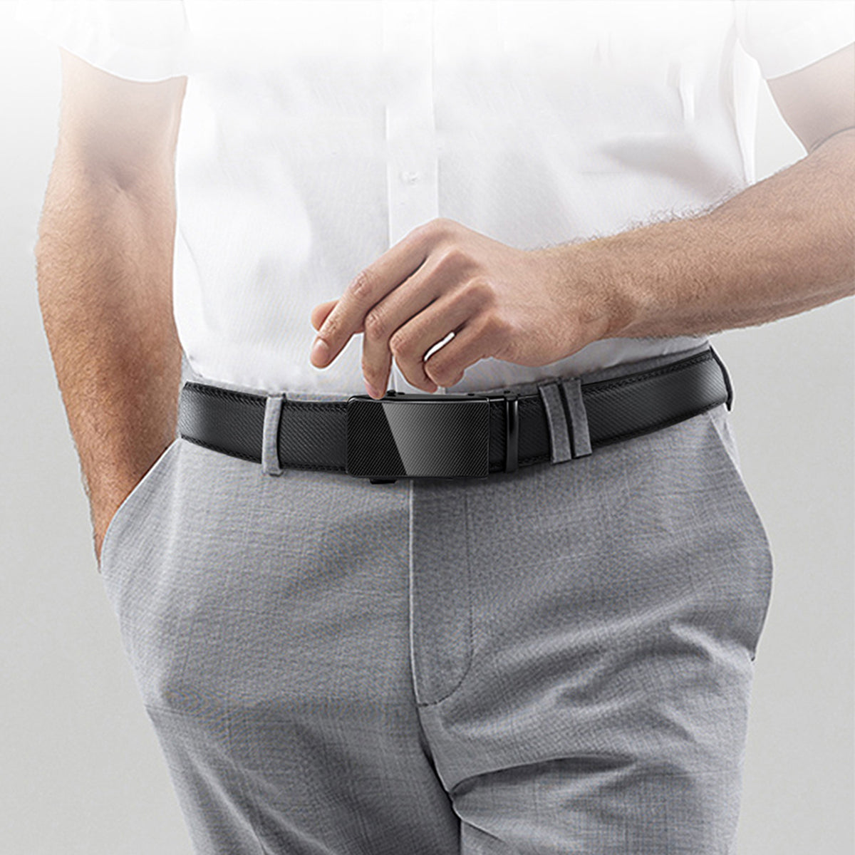 Mens Ratchet Belt with Genuine Leather, Jeans Belt for men by Peach Castor