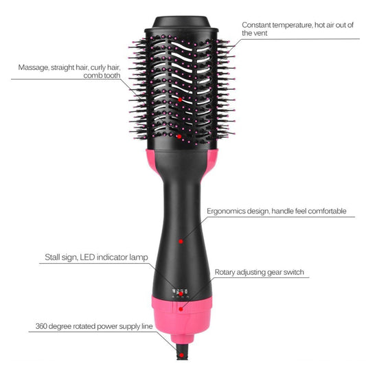 2-in-1 hot air brush hair dryer by Teal Simba, view 2