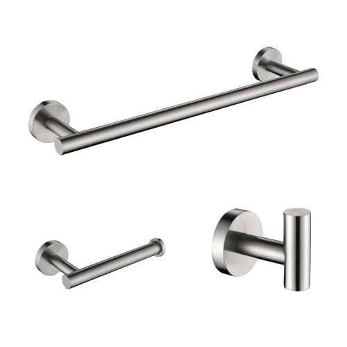 3-piece 304 stainless steel bathroom hardware set by Teal Simba, view 3
