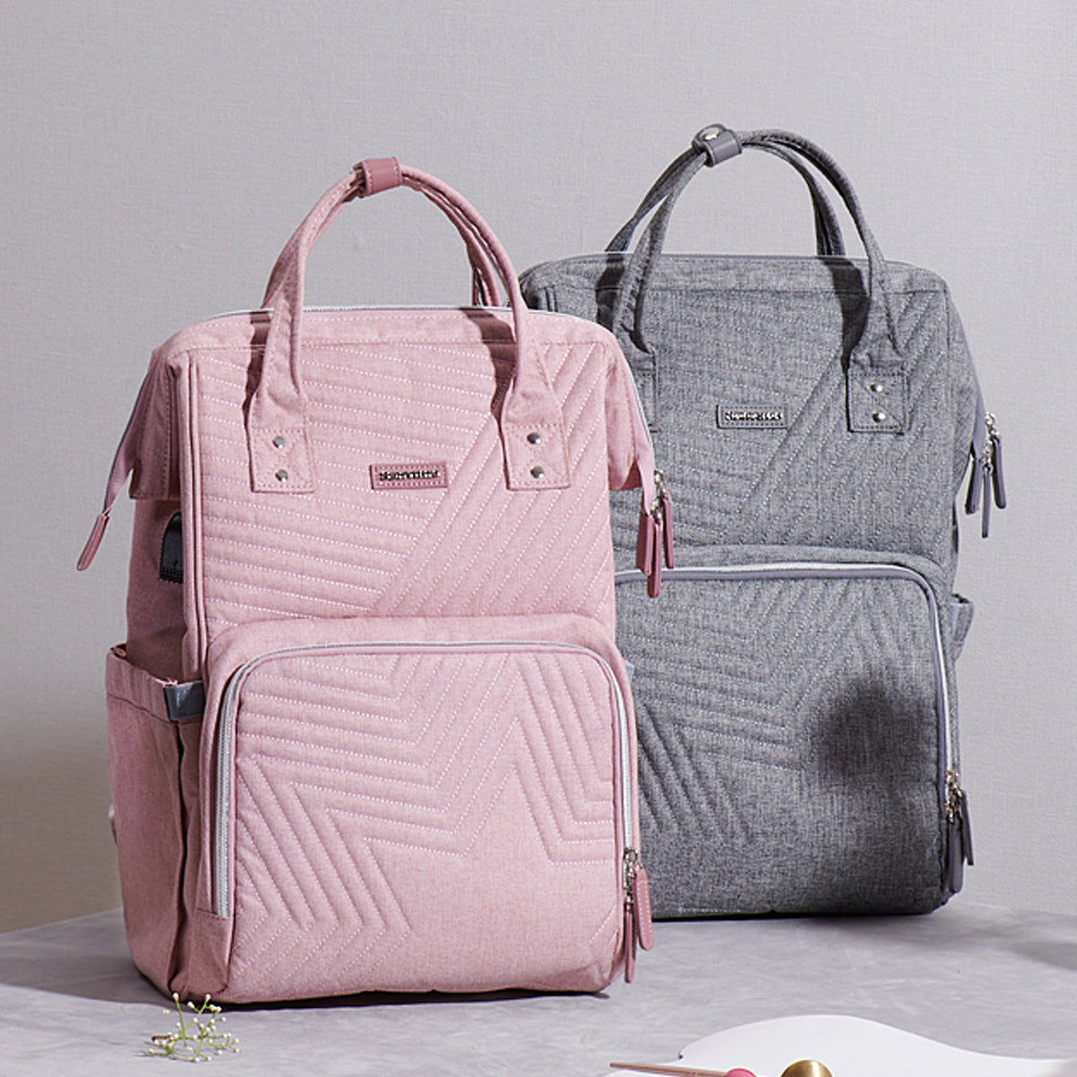 Quilted Diaper Baby Backpack by Maroon Chronos