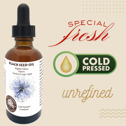 Black Seed Oil (organic, cold pressed, unrefined) by Yellow Poppy