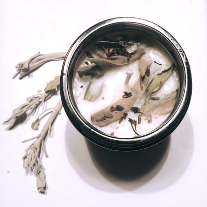 Lavender + White Sage Aromatherapy Scented Soy Wax Candle by Indigo Poseidon