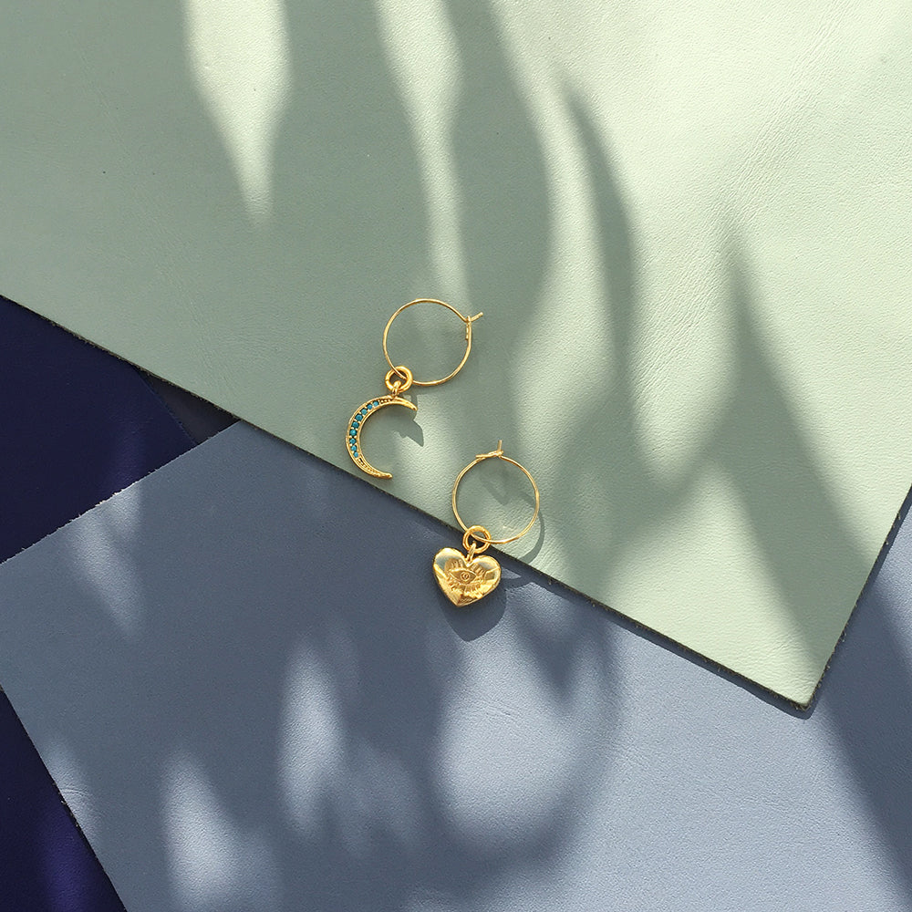 Crystal Moon Earrings by Yellow Athena