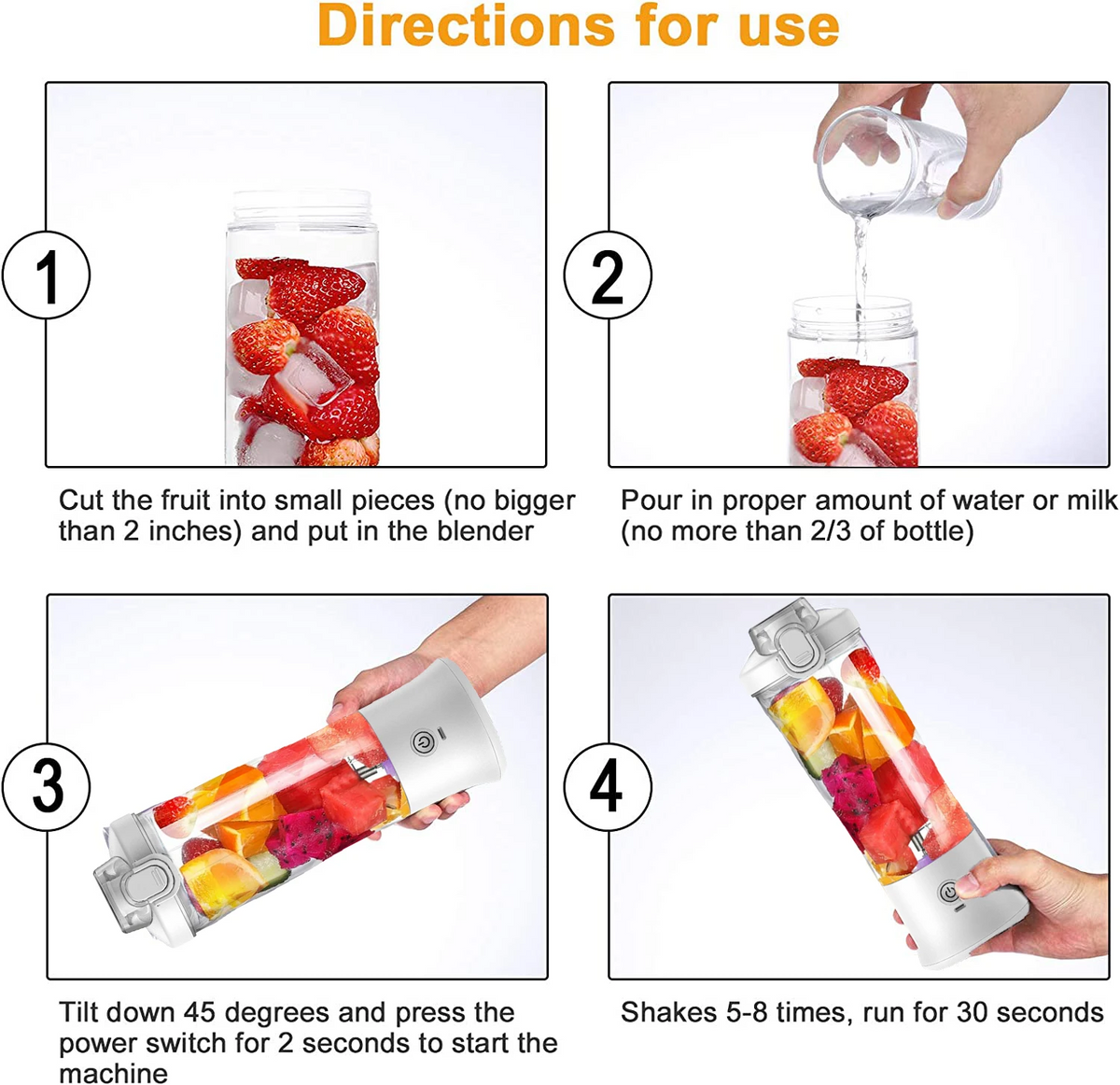 600ml portable rechargeable bottle blender by Lilac Milo, view 3