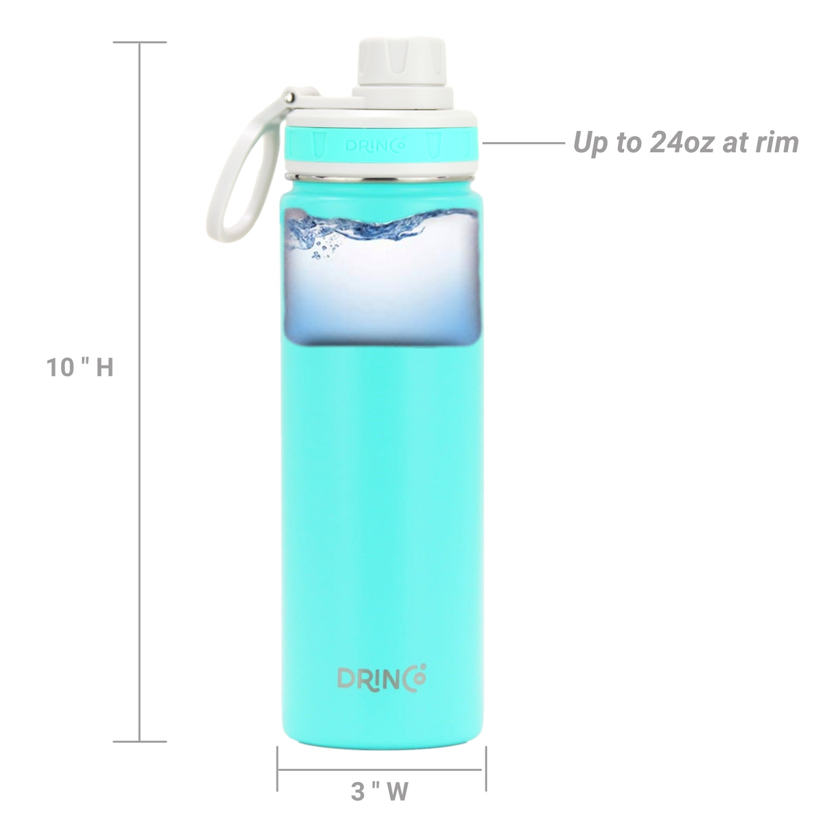 DRINCO® 22oz Stainless Steel Sport Water Bottle - Teal by Orchid Lavender