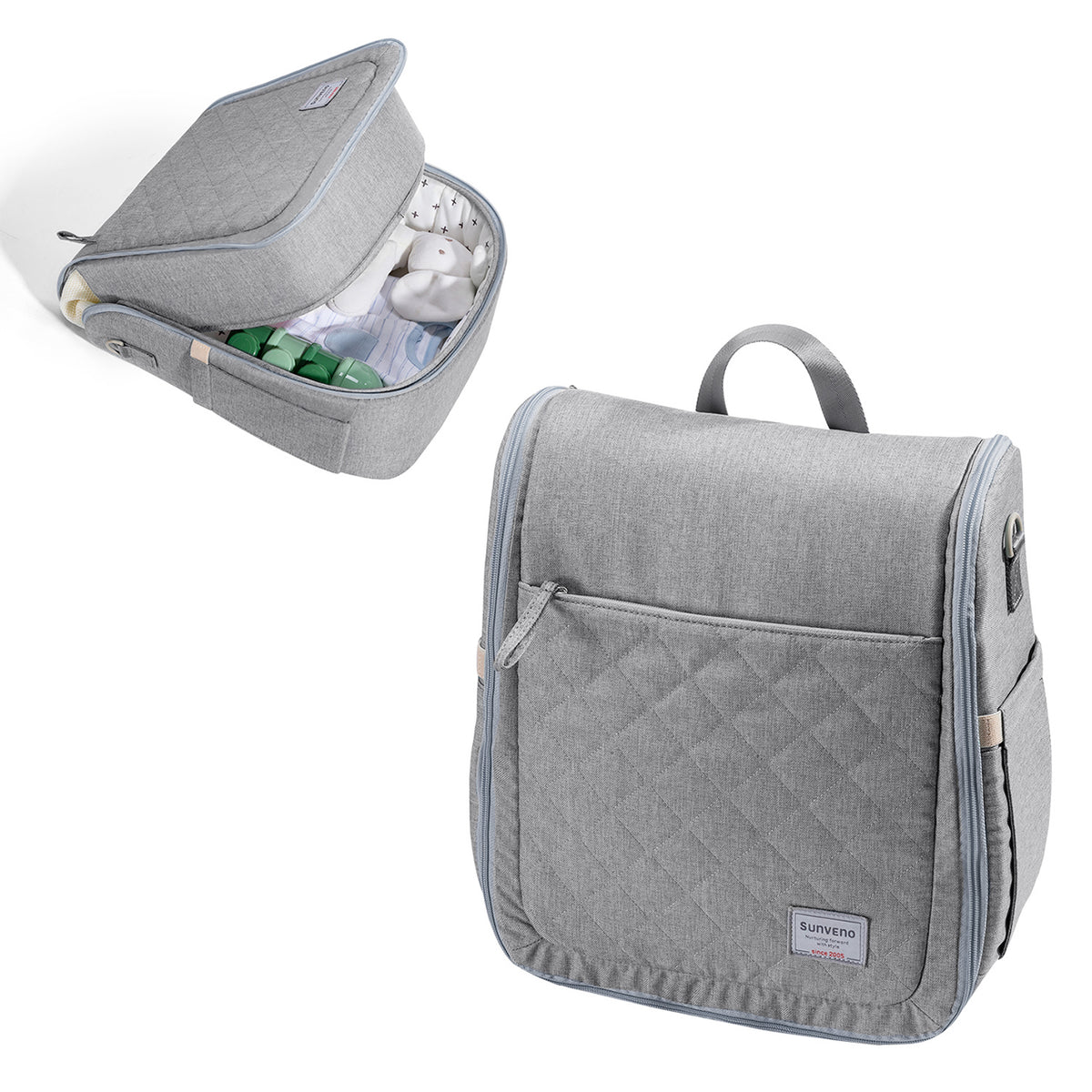Portable Baby Diaper Bag Backpack with Changing Pad by Maroon Chronos
