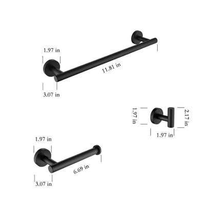 3-piece 304 stainless steel bathroom hardware set by Teal Simba, view 4