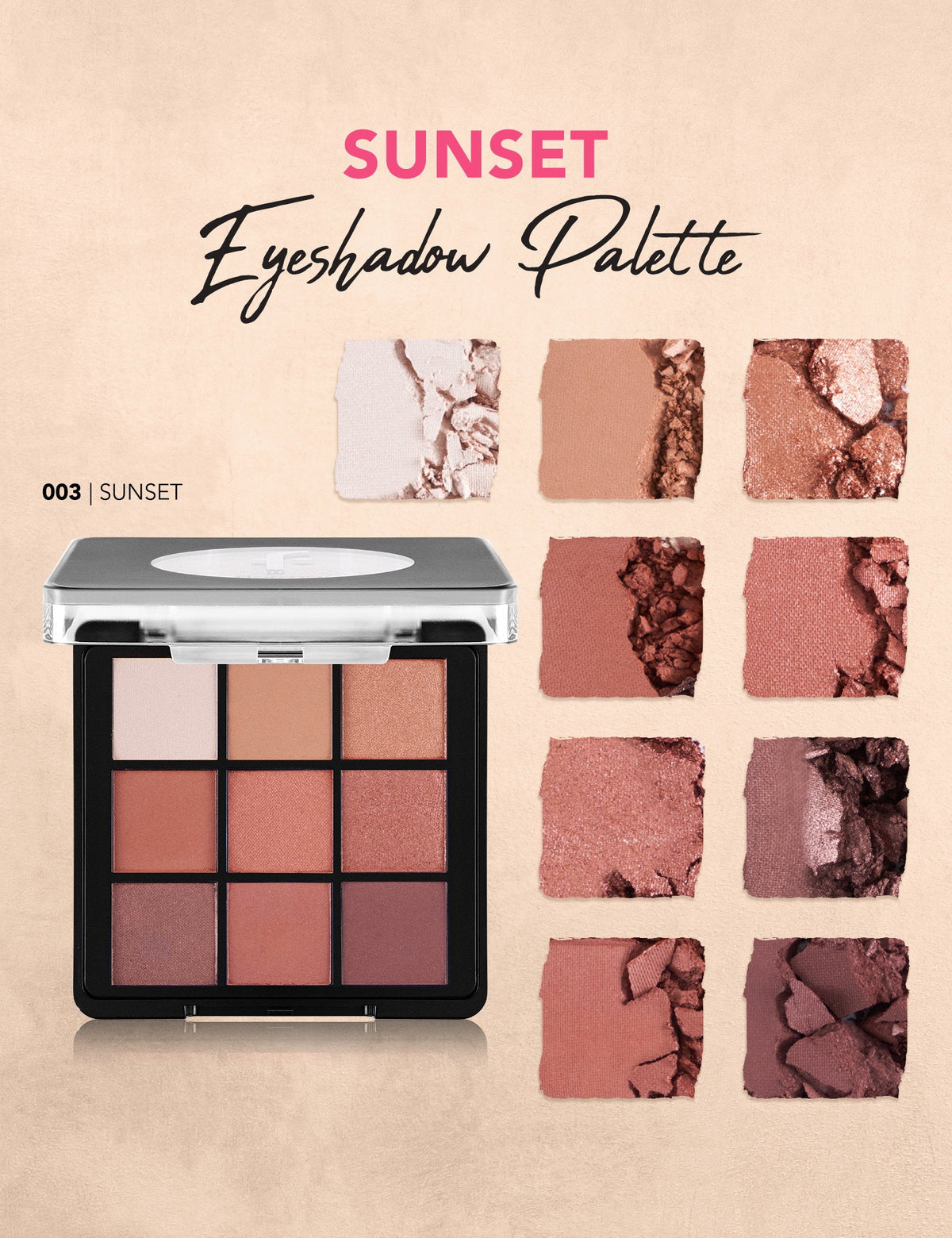 Flormar 9-Color Eyeshadow Palette Matte & Shimmer 9g by Beauty Care Bag