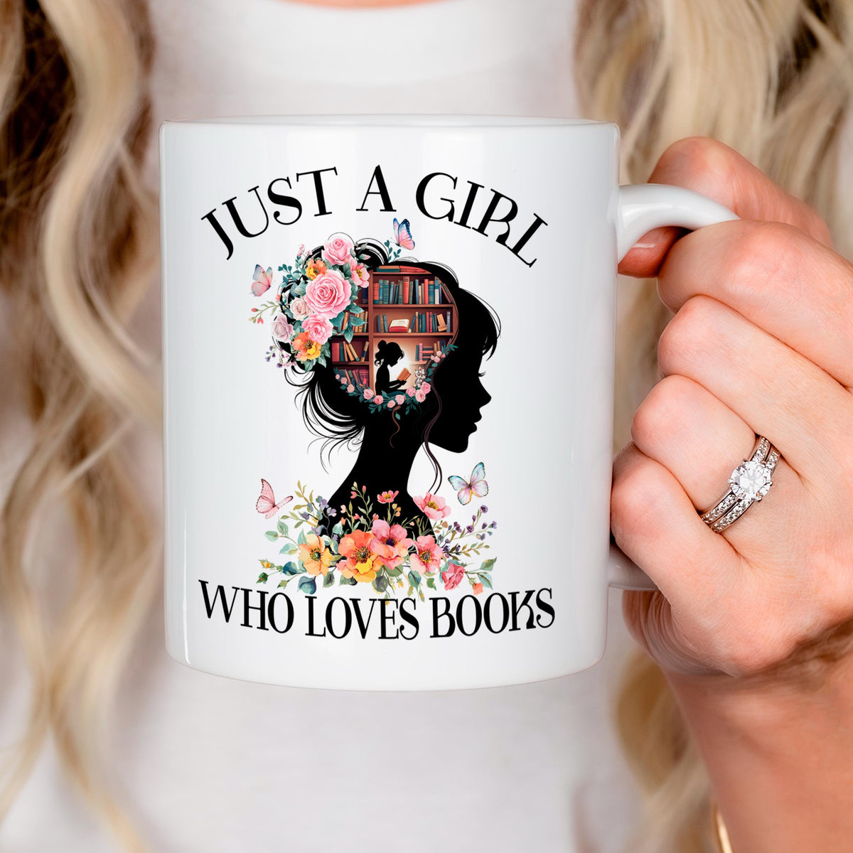 Book Lover Coffee Mug – Floral Book Mug | Ceramic, Microwave Safe Gift by Joyful Moose