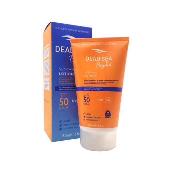 Dead Sea & Beyond Sunsafe SPF 50 sunscreen lotion, 150 ml