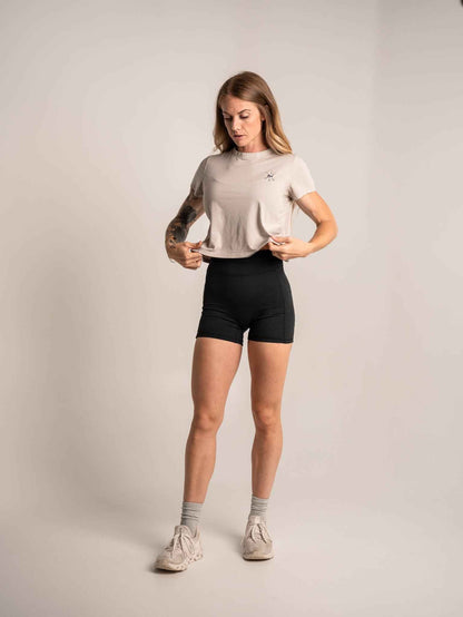 WOMEN'S | ENCORE CROP TEE : BONE by Alpha Country Training + Nutrition