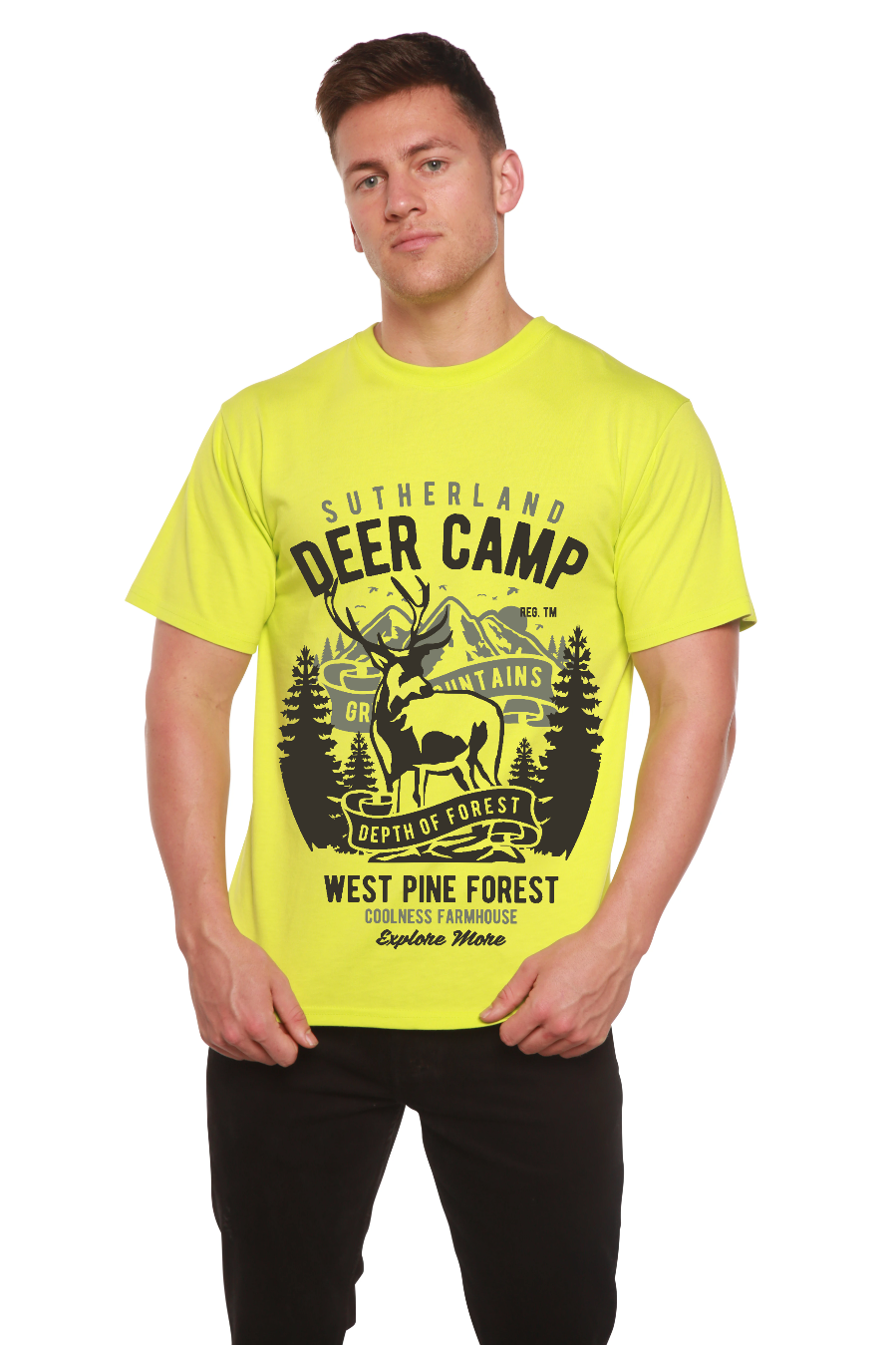 Deer Camp men's bamboo graphic T-shirt – view 8