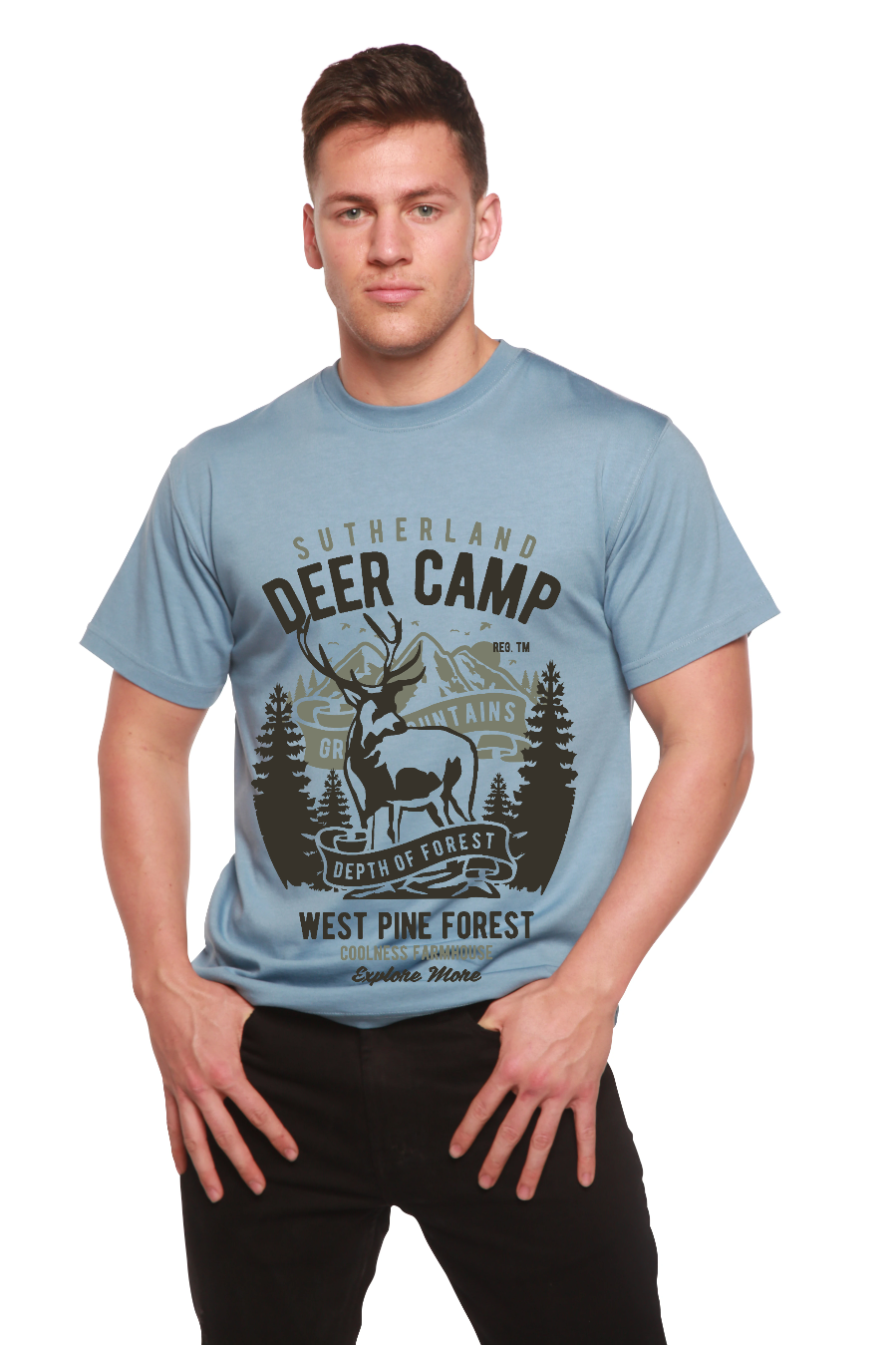 Deer Camp men's bamboo graphic T-shirt – view 11