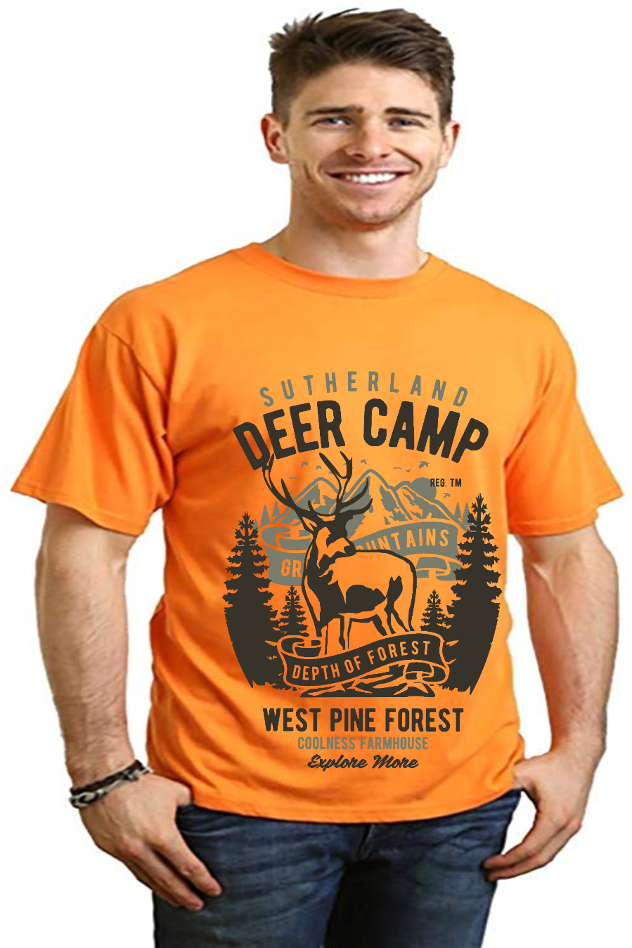 Deer Camp men's bamboo graphic T-shirt – view 7