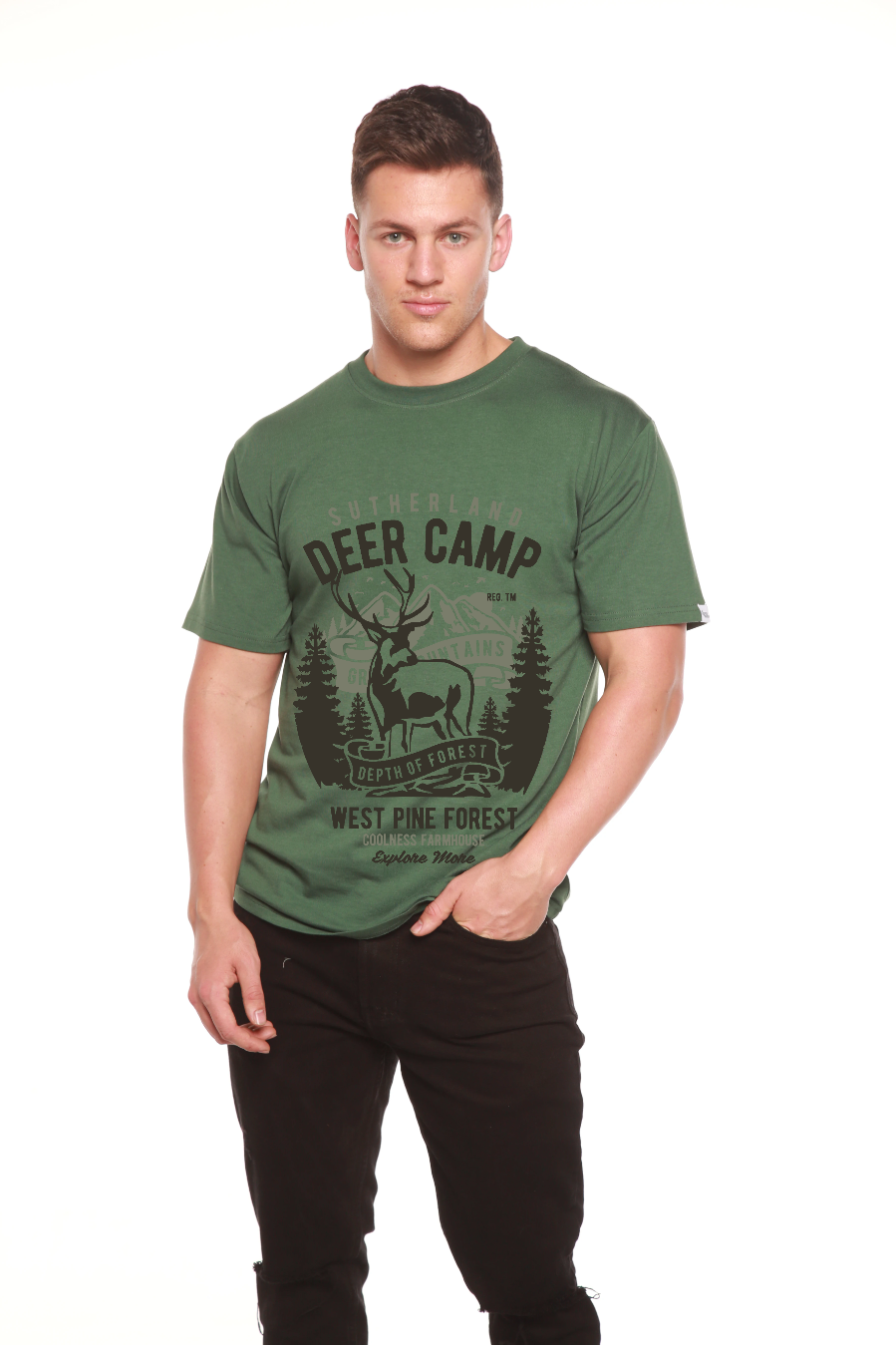 Deer Camp men's bamboo graphic T-shirt – view 9