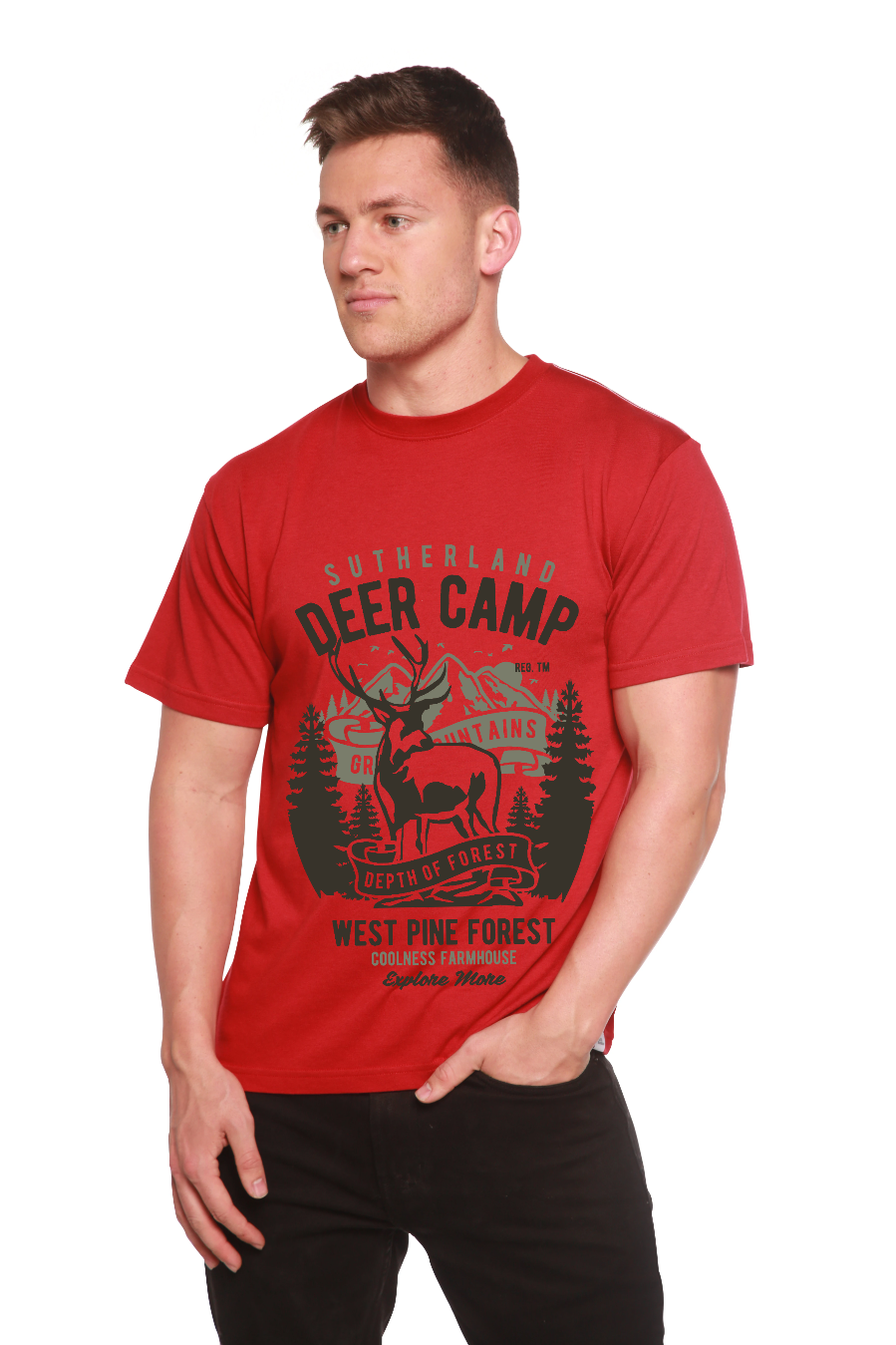 Deer Camp men's bamboo graphic T-shirt – view 10
