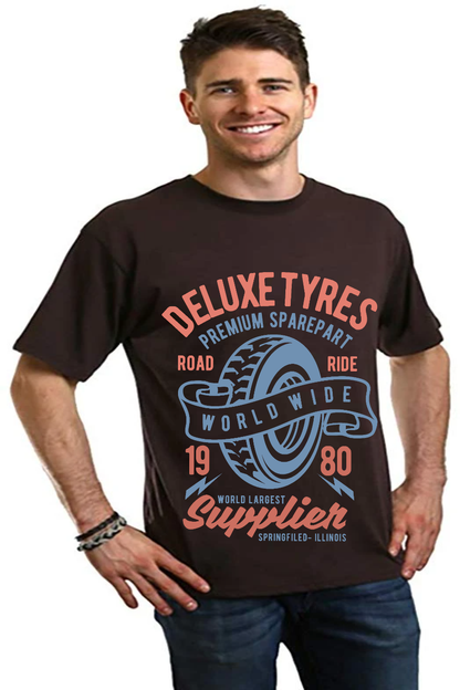 Deluxe Tyres men's bamboo graphic T-shirt – view 5