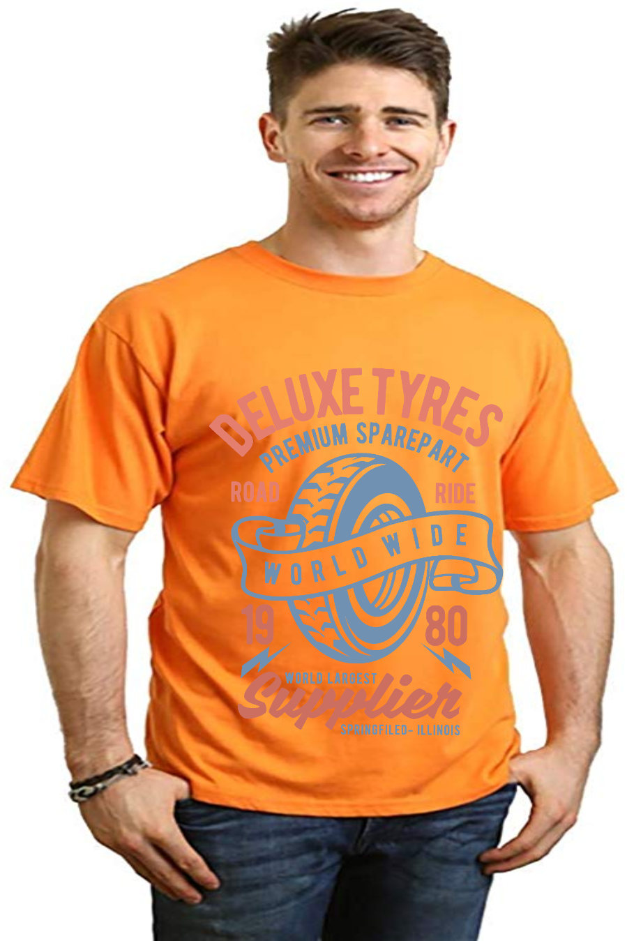 Deluxe Tyres men's bamboo graphic T-shirt – view 10