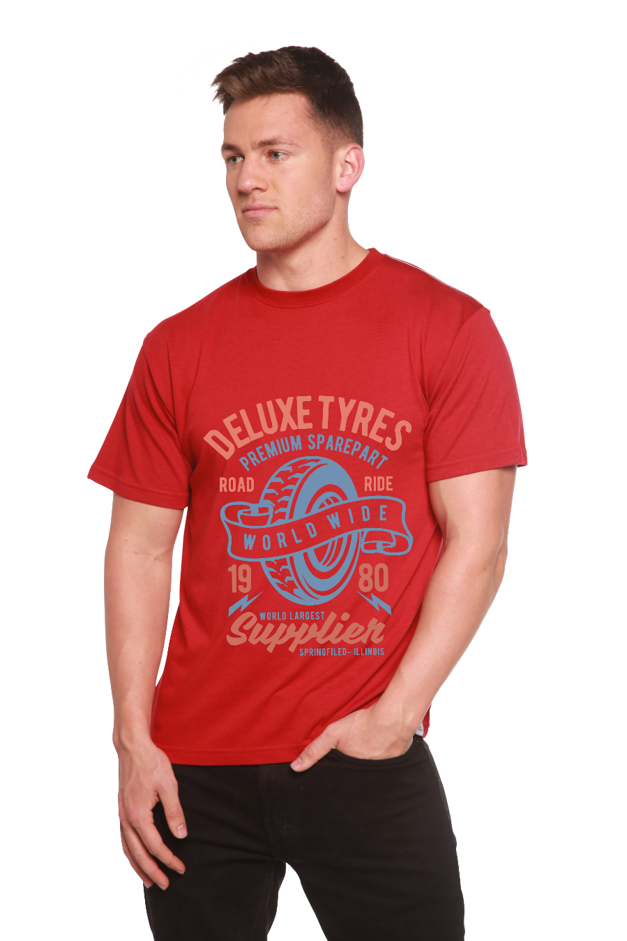 Deluxe Tyres men's bamboo graphic T-shirt – view 12