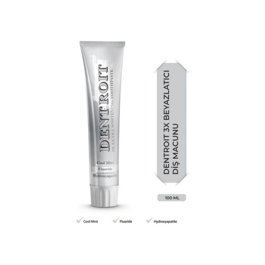 Dentroit 3x Extra Whitening Toothpaste for Bright Smiles 100 ml by Beauty Care Bag
