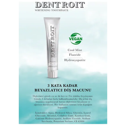 Dentroit 3x Extra Whitening Toothpaste for Bright Smiles 100 ml by Beauty Care Bag