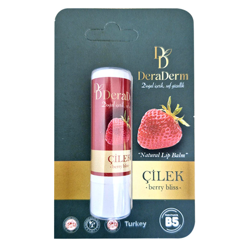 Deraderm Natural Strawberry Lip Balm for Soft Lips 5g by Beauty Care Bag